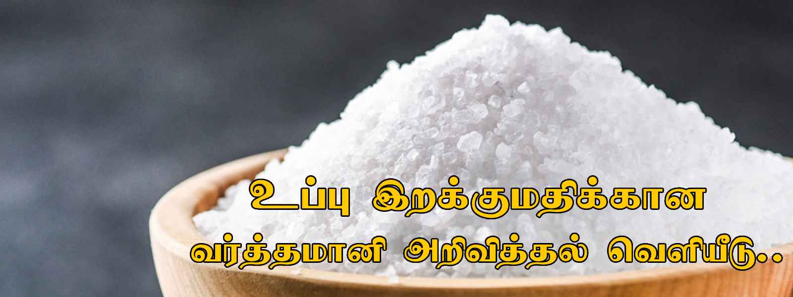 உப்பு இறக்குமதிக்கான வர்த்தமானி வௌியீடு